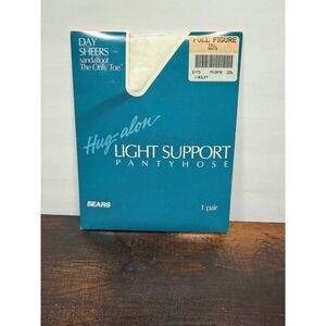 Hug-alon Light Support Pantyhose Full Figure Tall White Sears The Only Toe